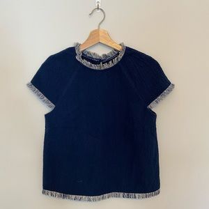 Deletta (Anthropologie) short sleeve top w/fringe